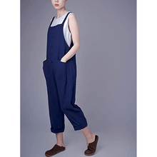 Load image into Gallery viewer, Dual patched solid overall jumpsuit without a tee - Purple Eggshells!