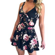 Load image into Gallery viewer, Printed summer beach front tie knot romper - Purple Eggshells!