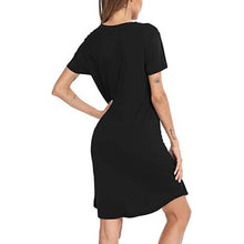 Load image into Gallery viewer, Front zip patched printed sleep dress - Purple Eggshells!