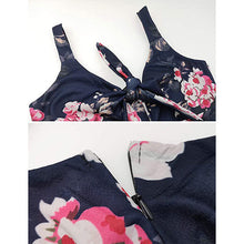 Load image into Gallery viewer, Printed summer beach front tie knot romper - Purple Eggshells!