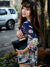 Load image into Gallery viewer, Floral print bell sleeves romper - Purple Eggshells!