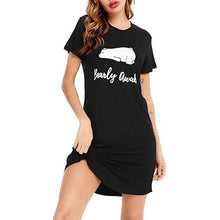 Load image into Gallery viewer, Front zip patched printed sleep dress - Purple Eggshells!