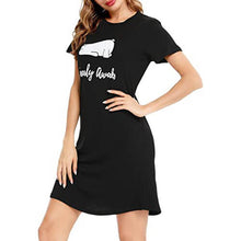 Load image into Gallery viewer, Front zip patched printed sleep dress - Purple Eggshells!