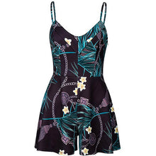 Load image into Gallery viewer, Printed summer beach front tie knot romper - Purple Eggshells!
