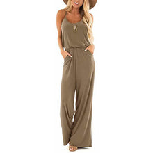 Load image into Gallery viewer, Solid spaghetti strap pocket wide-leg jumpsuit - Purple Eggshells!