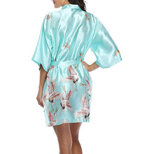 Load image into Gallery viewer, Japanese style belted satin kimono sleep robe - Purple Eggshells!