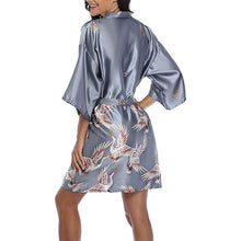 Load image into Gallery viewer, Japanese style belted satin kimono sleep robe - Purple Eggshells!