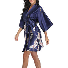 Load image into Gallery viewer, Japanese style belted satin kimono sleep robe - Purple Eggshells!