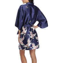 Load image into Gallery viewer, Japanese style belted satin kimono sleep robe - Purple Eggshells!