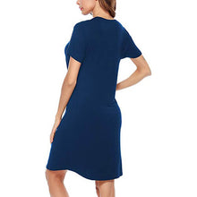 Load image into Gallery viewer, Front zip patched printed sleep dress - Purple Eggshells!