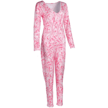 Load image into Gallery viewer, Plunging neck belted all over the print jumpsuit - Purple Eggshells!