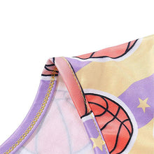 Load image into Gallery viewer, Plunging neck belted all over the print jumpsuit - Purple Eggshells!