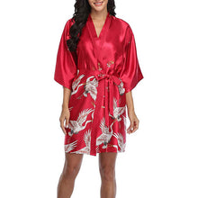 Load image into Gallery viewer, Japanese style belted satin kimono sleep robe - Purple Eggshells!