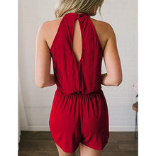 Load image into Gallery viewer, Plain halter keyhole back romper - Purple Eggshells!