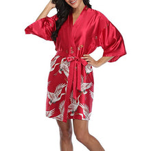 Load image into Gallery viewer, Japanese style belted satin kimono sleep robe - Purple Eggshells!