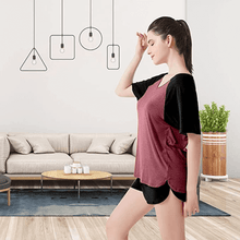 Load image into Gallery viewer, Tee top and shorts pajama set - Purple Eggshells!