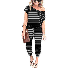 Load image into Gallery viewer, Sexy black asymmetrical neck bodycon jumpsuit - Purple Eggshells!