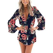 Load image into Gallery viewer, All over floral waist belted romper - Purple Eggshells!