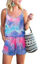Load image into Gallery viewer, Spaghetti strap racerback romper - Purple Eggshells!