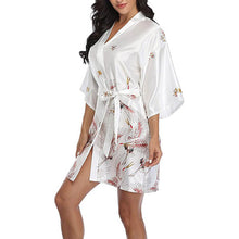 Load image into Gallery viewer, Japanese style belted satin kimono sleep robe - Purple Eggshells!