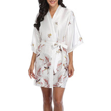 Load image into Gallery viewer, Japanese style belted satin kimono sleep robe - Purple Eggshells!