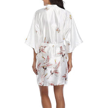 Load image into Gallery viewer, Japanese style belted satin kimono sleep robe - Purple Eggshells!