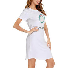 Load image into Gallery viewer, Front zip patched printed sleep dress - Purple Eggshells!