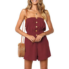 Load image into Gallery viewer, Solid tall frill trim button-down pocket tube romper - Purple Eggshells!