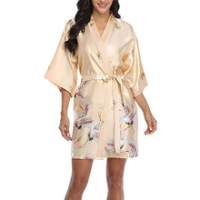Load image into Gallery viewer, Japanese style belted satin kimono sleep robe - Purple Eggshells!