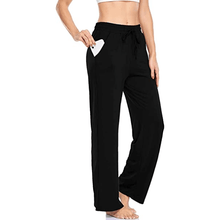 Load image into Gallery viewer, Drawstring waisted wide leg pants with pockets - Purple Eggshells!