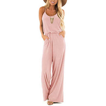 Load image into Gallery viewer, Solid spaghetti strap pocket wide-leg jumpsuit - Purple Eggshells!