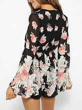 Load image into Gallery viewer, Floral print bell sleeves romper