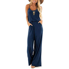 Load image into Gallery viewer, Solid spaghetti strap pocket wide-leg jumpsuit
